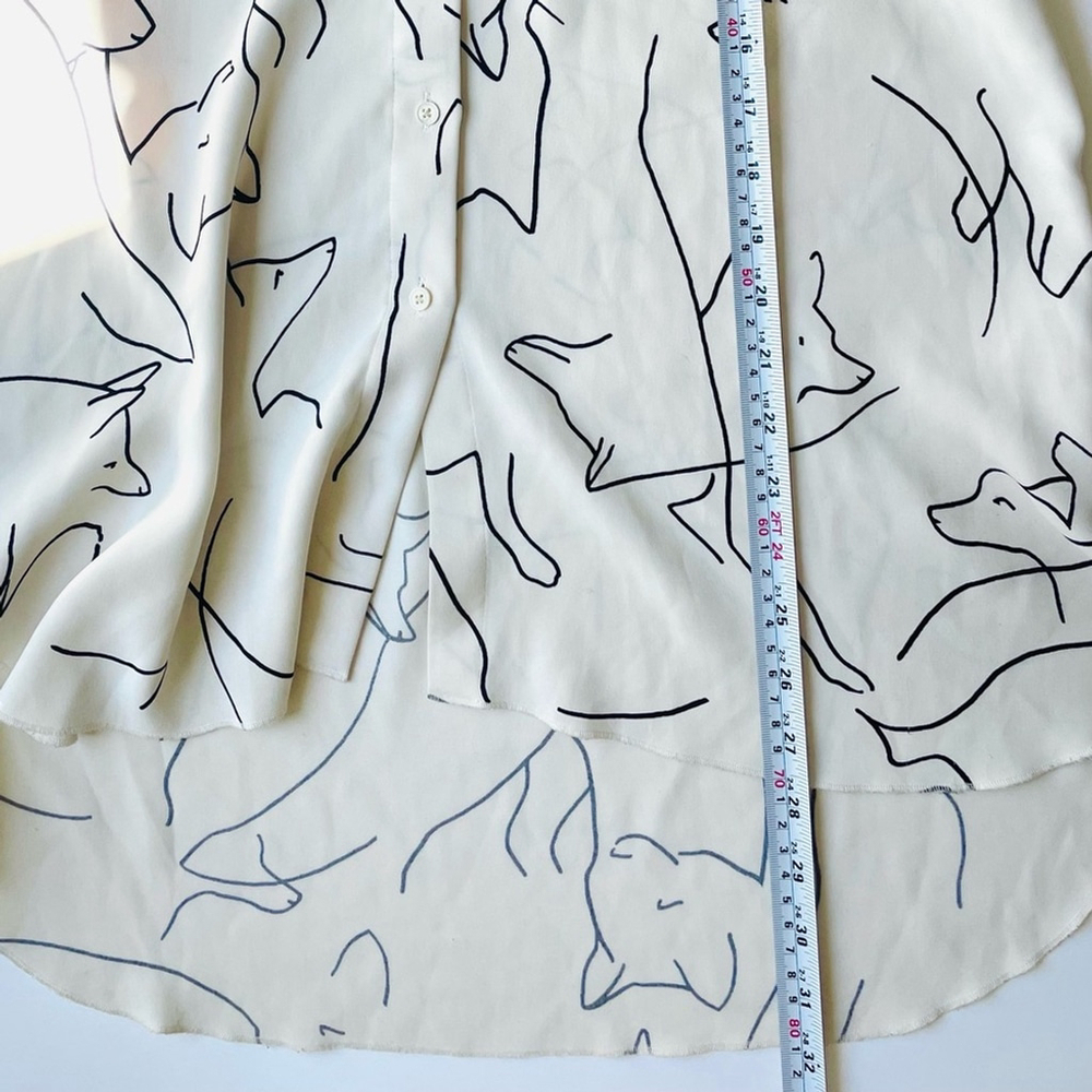 aritzia nation Cream Shirt with Abstract Animal Print blouse - Picture 8 of 8